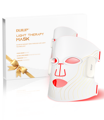 DUIUP Red Light Therapy for Face, Wireless Led Face Mask with Near-Infrared Red Light (NIR), 5 Light Colors, Facial Skin Care, Wrinkle Reduce, Acne Treatment, Rechargeable Beauty Device for Women Men